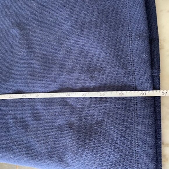 LANDS' END SPORT Tunic Sweatshirt Funnel Collar Fleece Lined Navy Medium - Picture 13 of 16